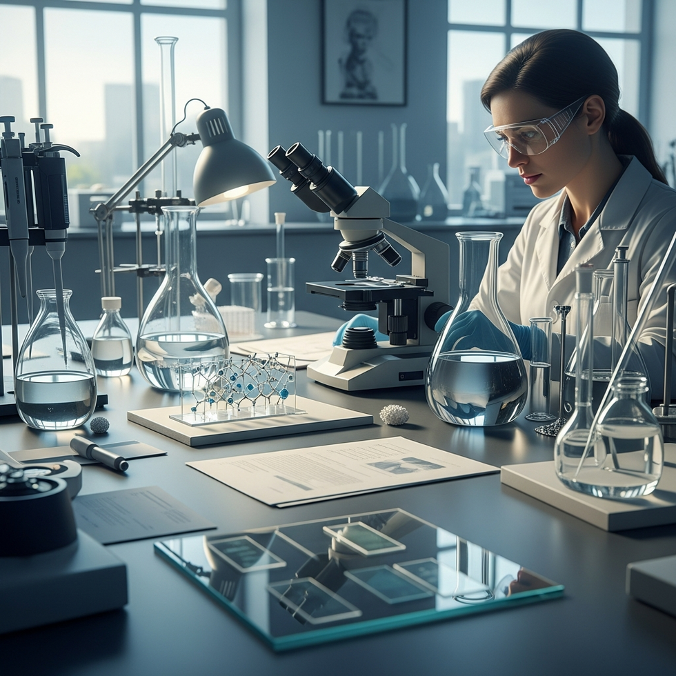 biodegradable polymers a researcher working on biodegradable polymers with a focus on medical applications