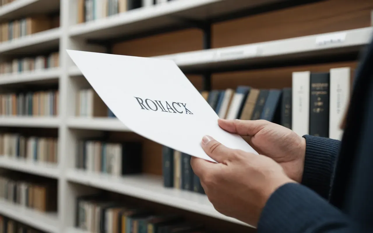 researcher advocacy efforts A close up of hands holding a white paper with blurred lines suggesting writing. The background is soft focus showing a modern library interior with tall shelves and warm ambient lighting creating an atmosphere of scholarly dedication.