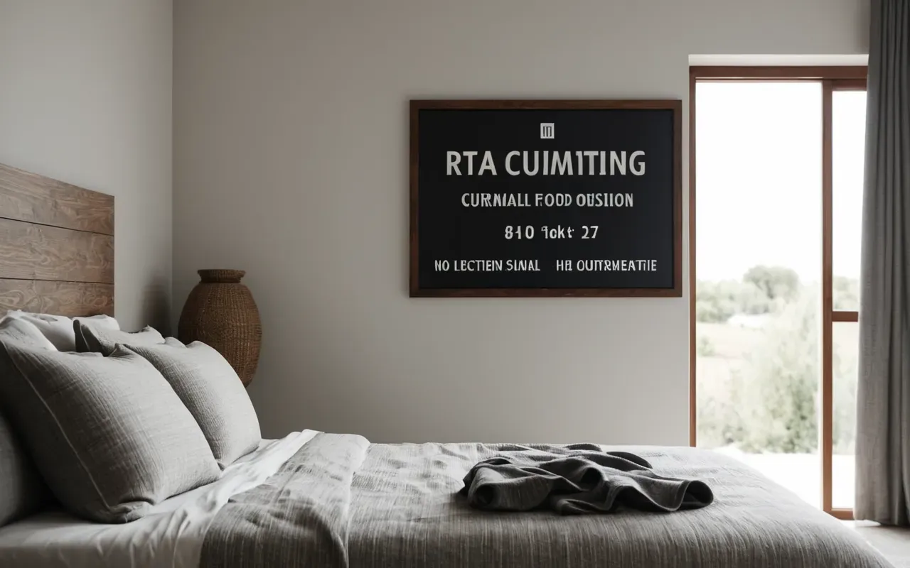 rest environment Modern minimalist bedroom with neutral linens and a closed window letting in soft morning light creating a calm and restful atmosphere without any visible text or signage